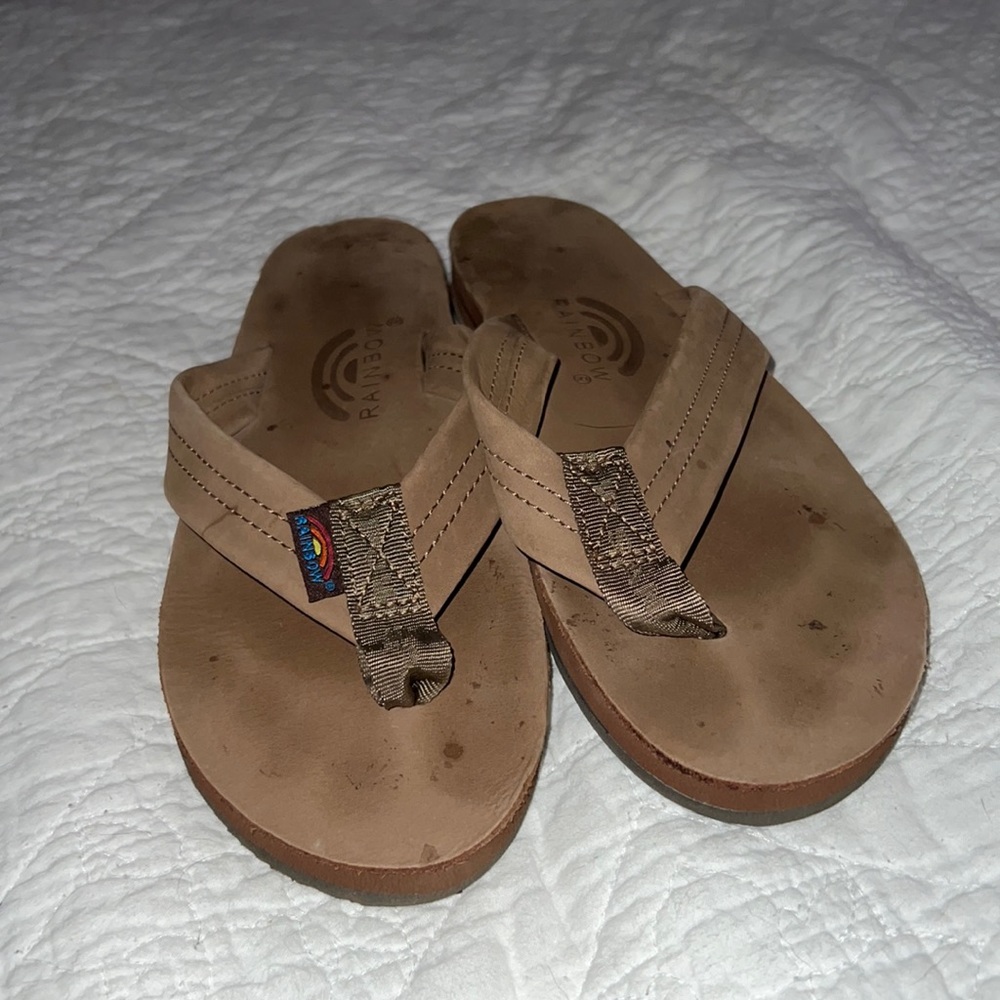 Rainbow flip flops